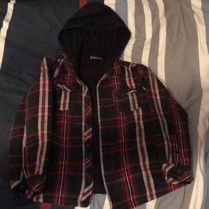 Indigo Star Flannel Hoodie